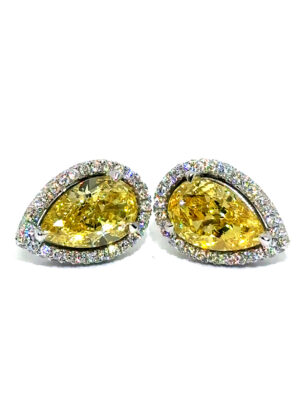 Canary Yellow Pear Earrings