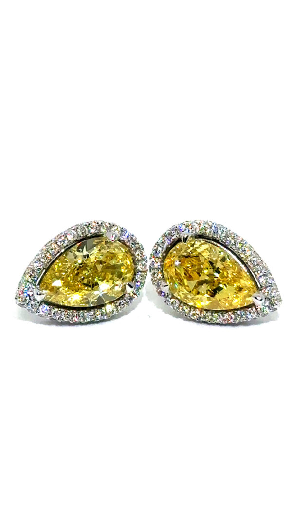 Canary Yellow Pear Earrings