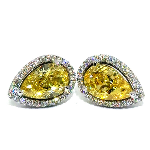 Canary Yellow Pear Earrings