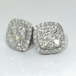 Natural VS cluster earrings with halo